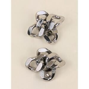 1990's silver chain cross earrings